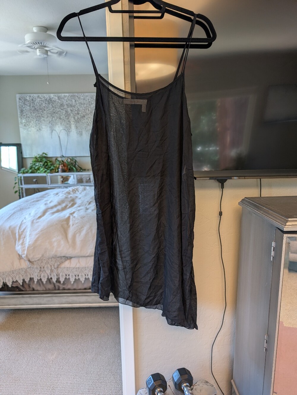 See By Chloe Sheer Black Slip Nightie Lingerie